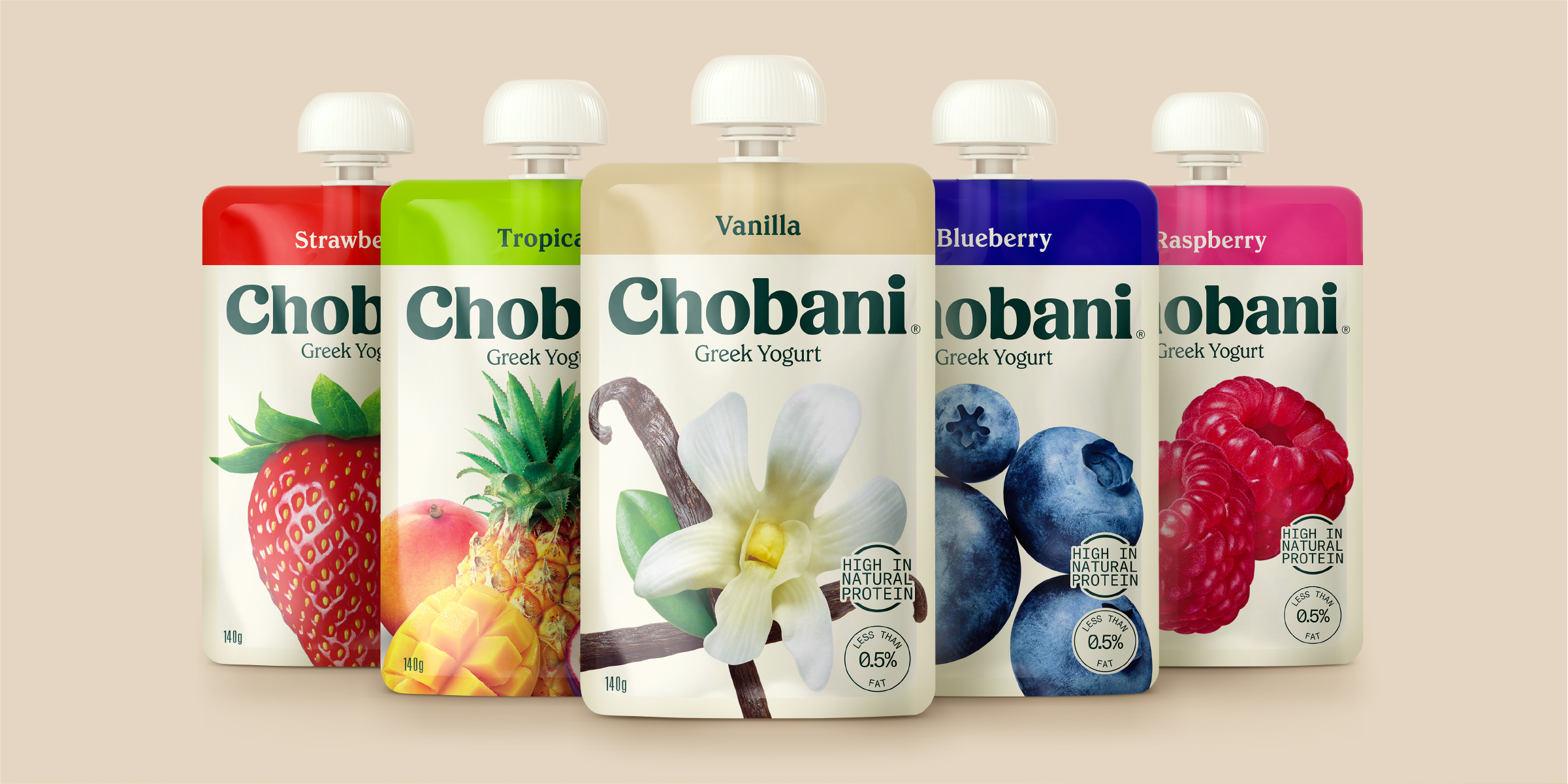 Chobani Australia Core Range Yogurt Range- Brand Identity & Packaging Design Refresh FMCG