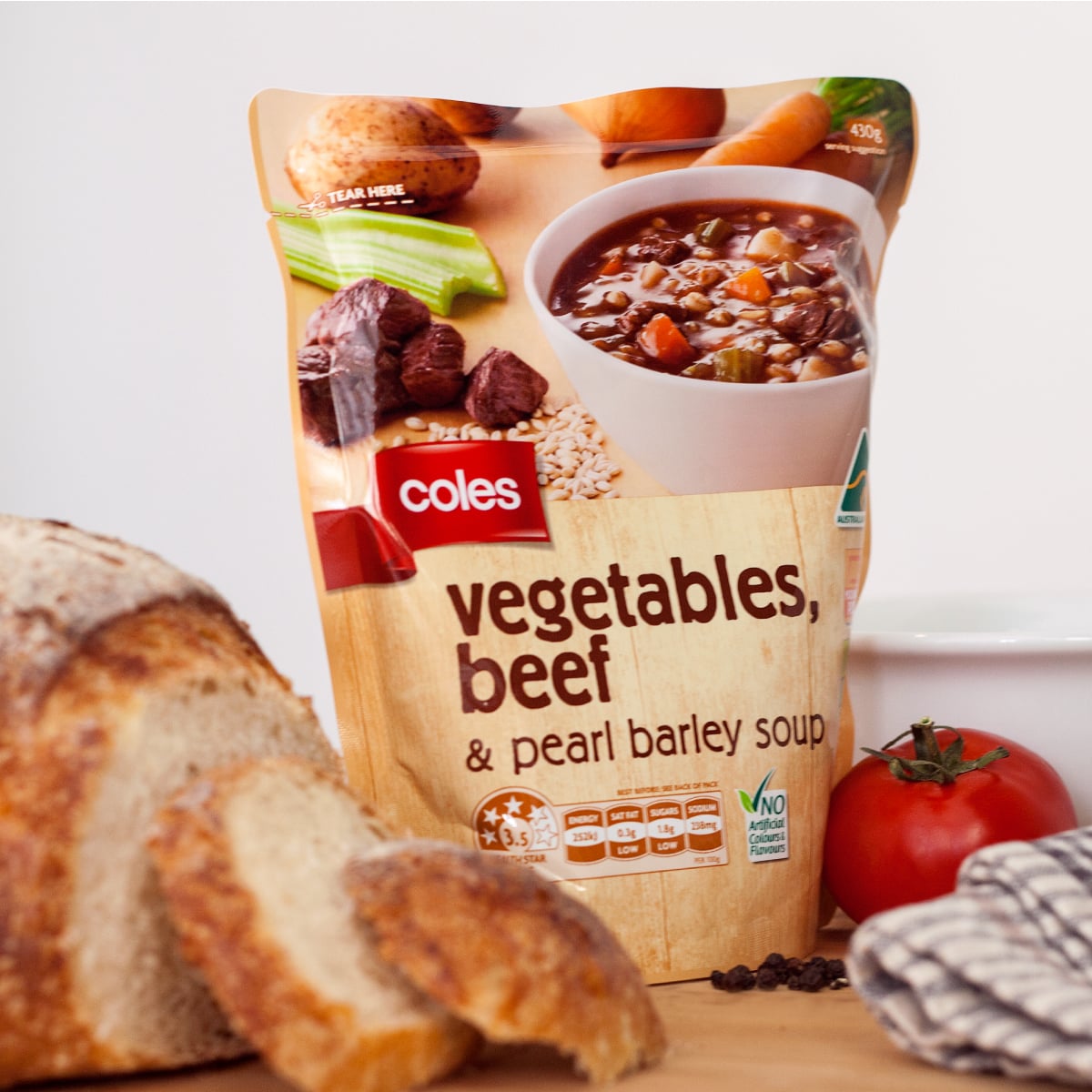 Davidson Branding FMCG Coles Red Ribbon Vegetable Beef Soup