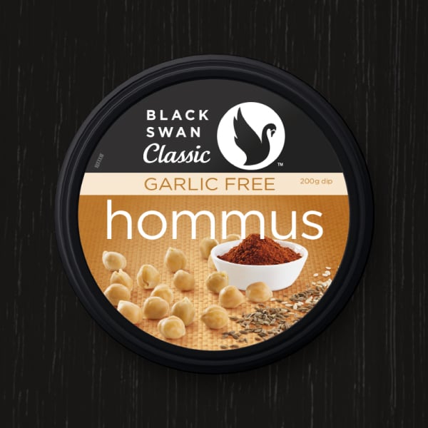 Davidson Branding FMCG Black Swan Classic Packaging Garlic Free Hommus