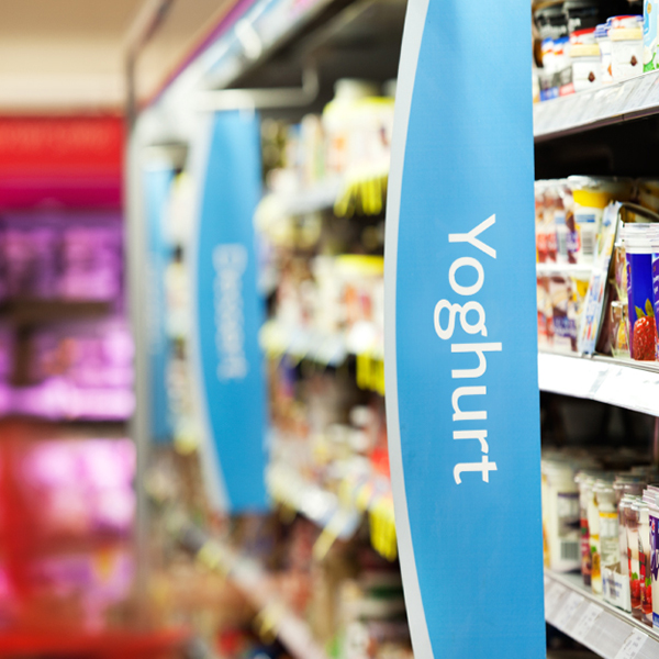 Davidson Branding Retail Coles Supermarket Signage Aisle Fin Yoghurt