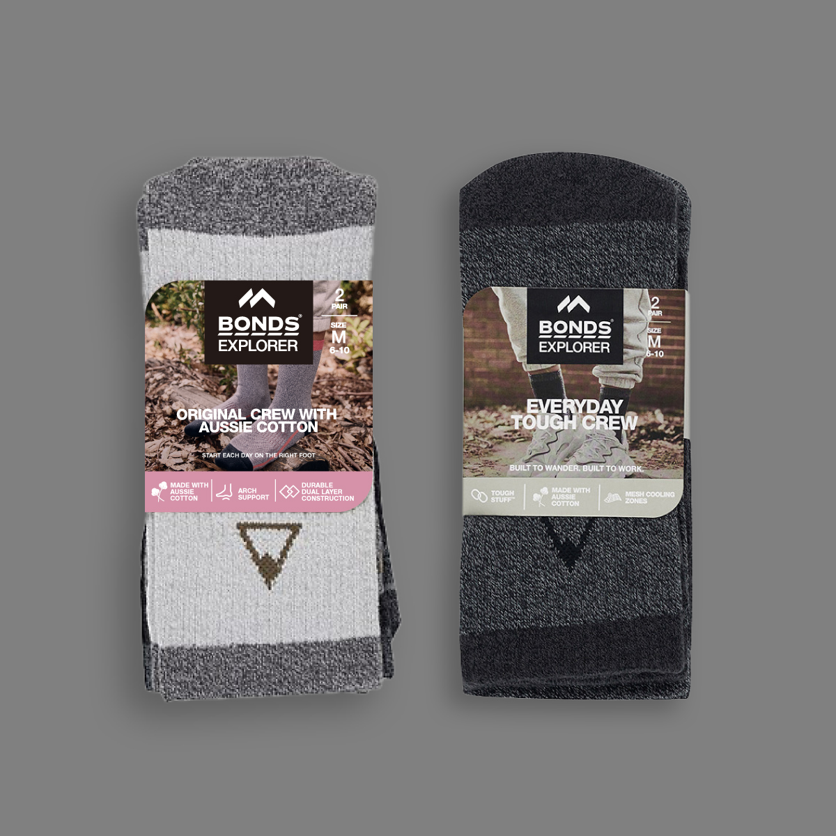 Bonds Explorer - Sock range packaging design
