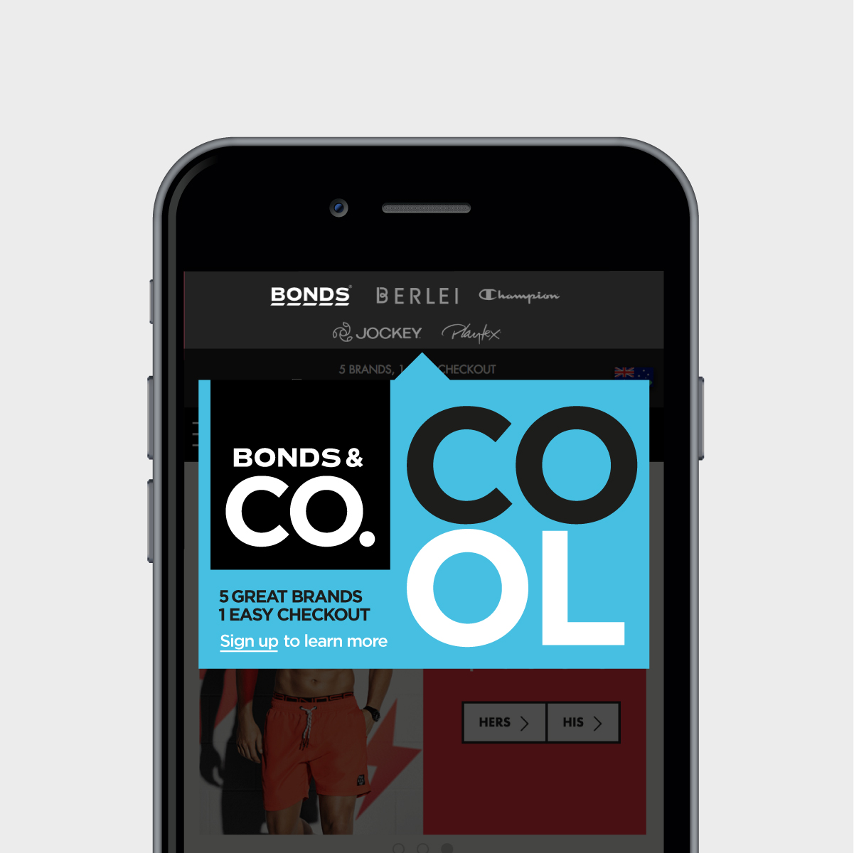 Bonds & Co. Mobile Website Pop-up