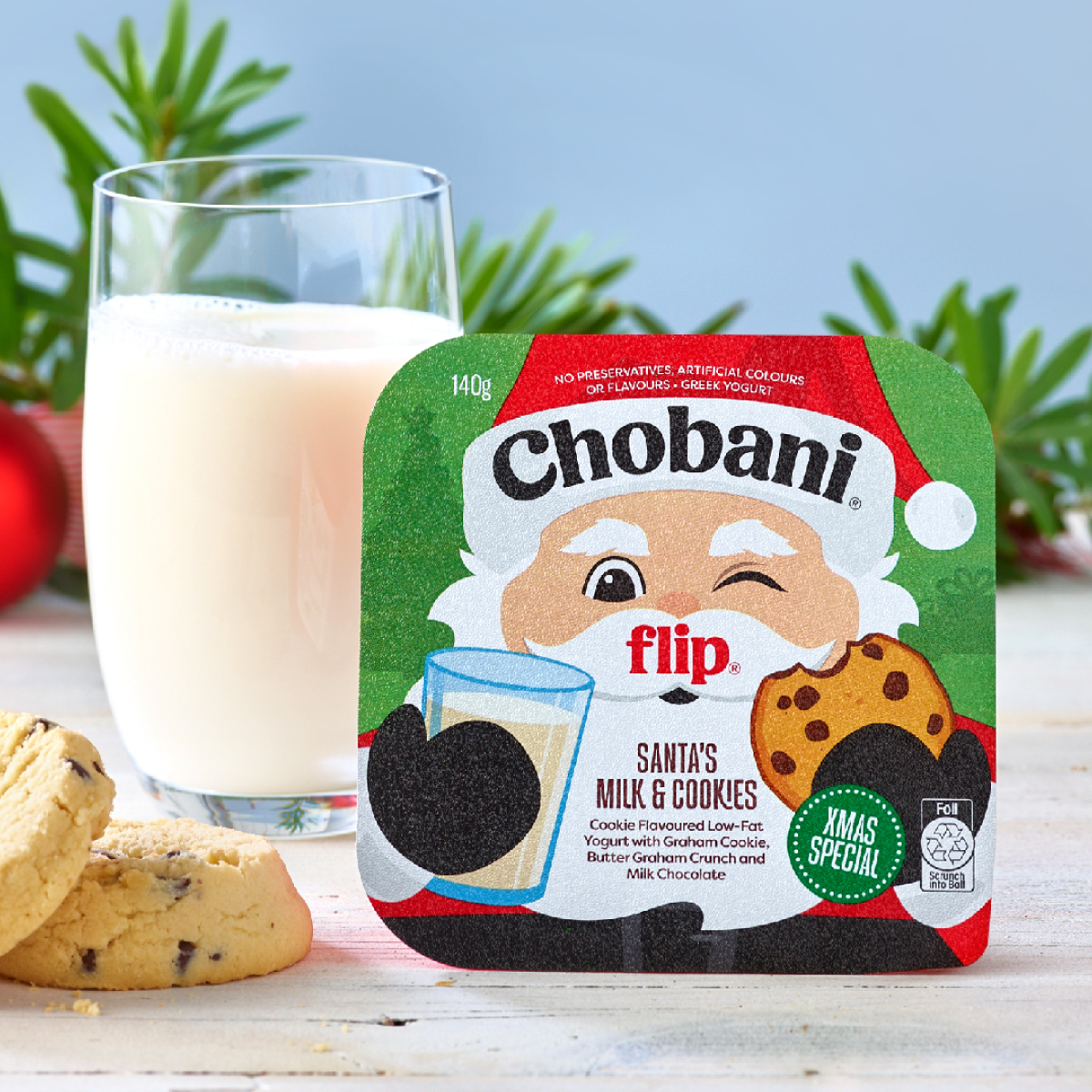Chobani Australia Christmas - Flip packaging design
