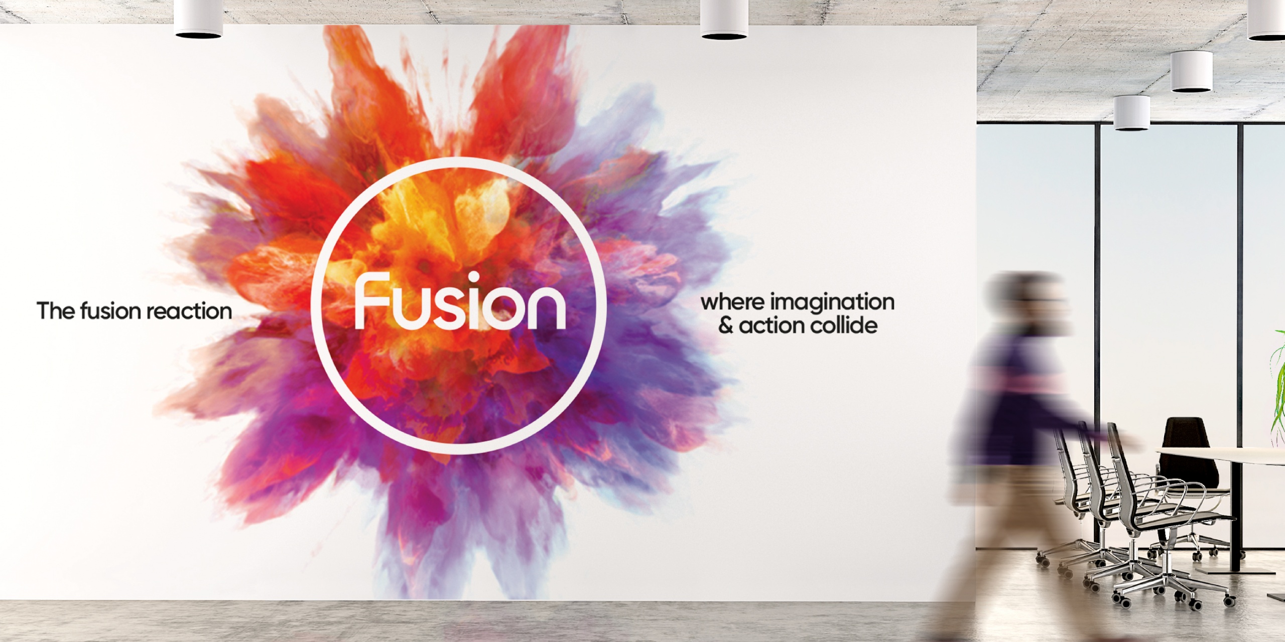 Fusion Rebrand - Office interior brand identity design