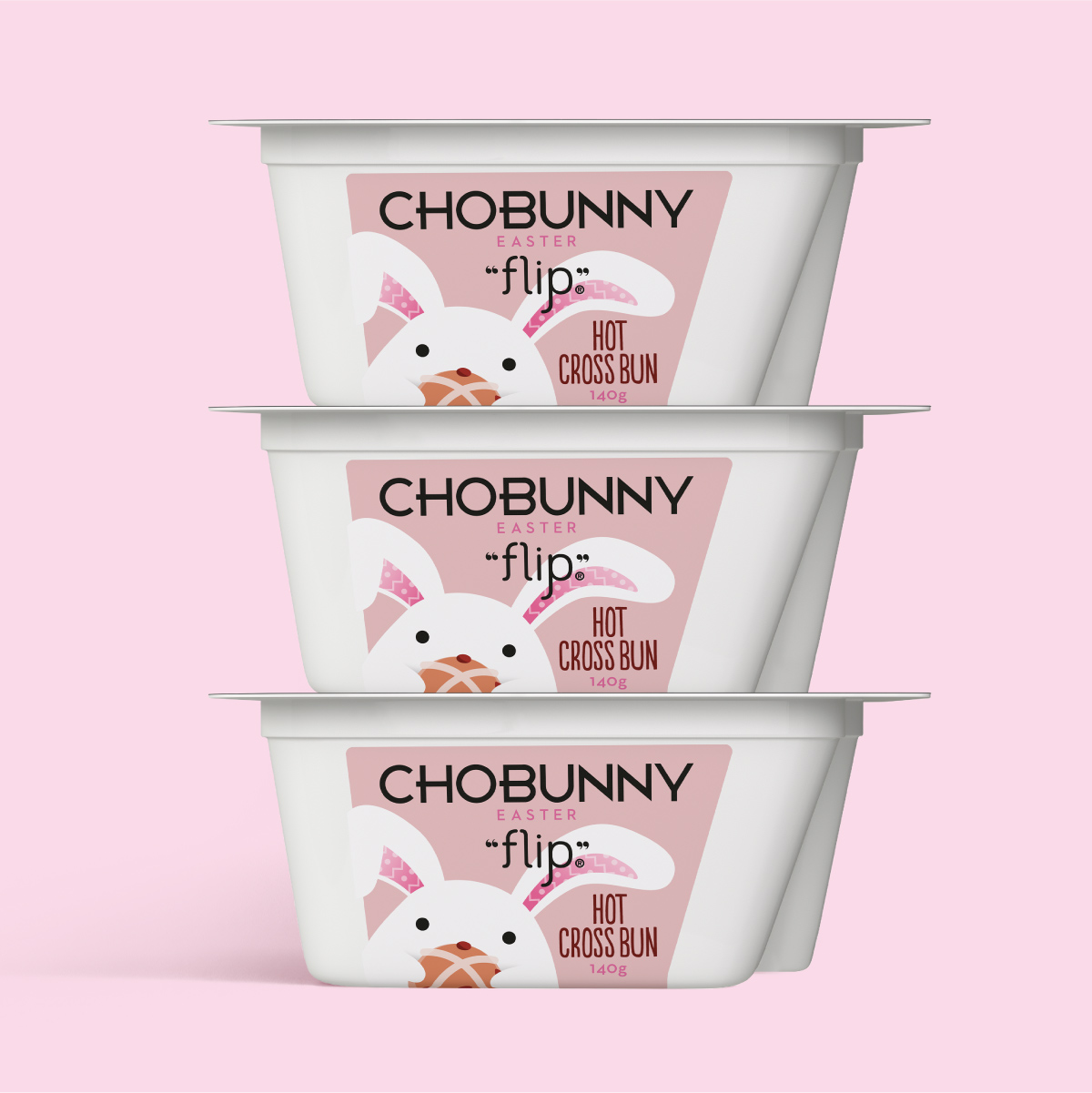 Chobani Australia Chobunny Easter Flip Hot Cross Bun Yogurt Packaging Design FMCG