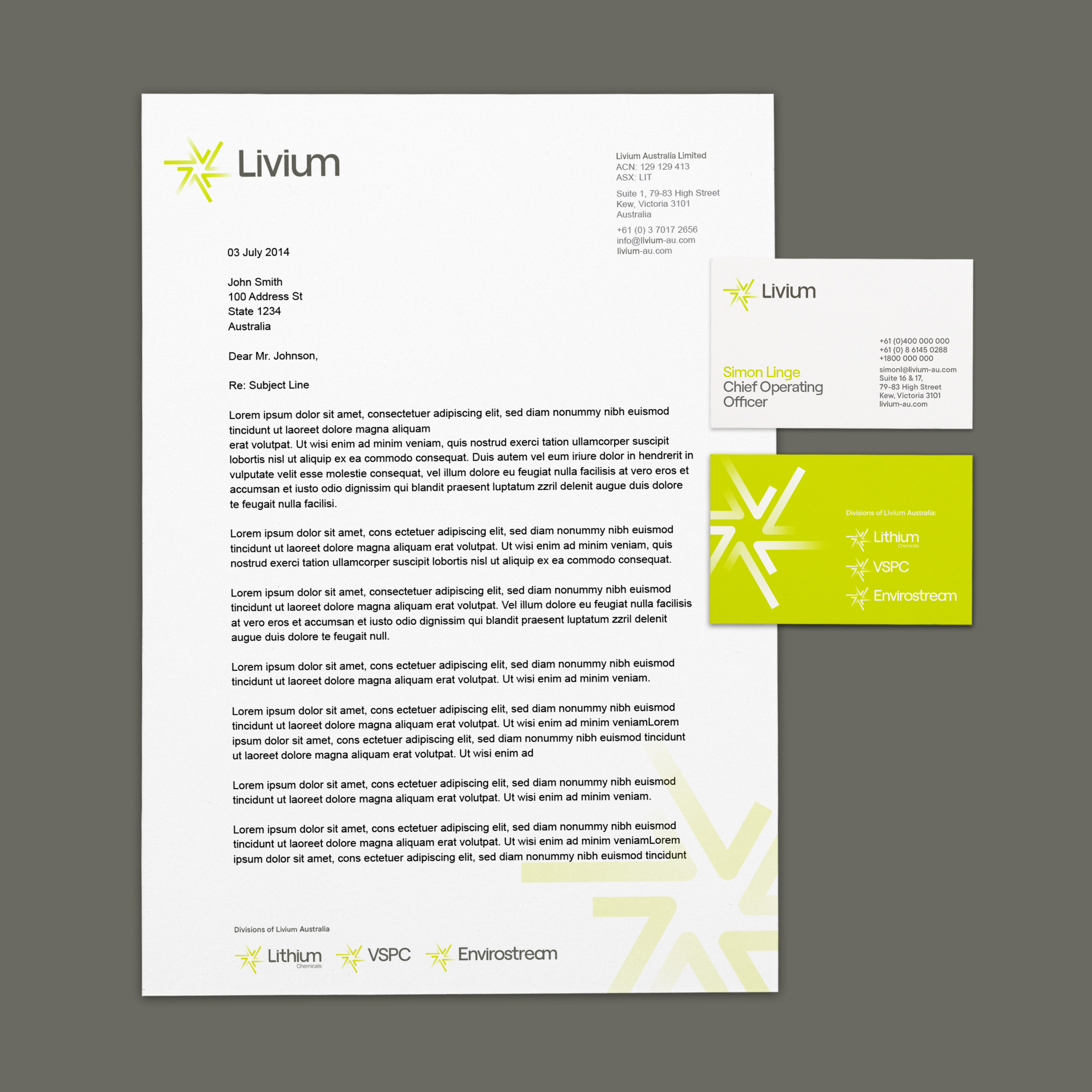 Livium Rebrand Letter Head