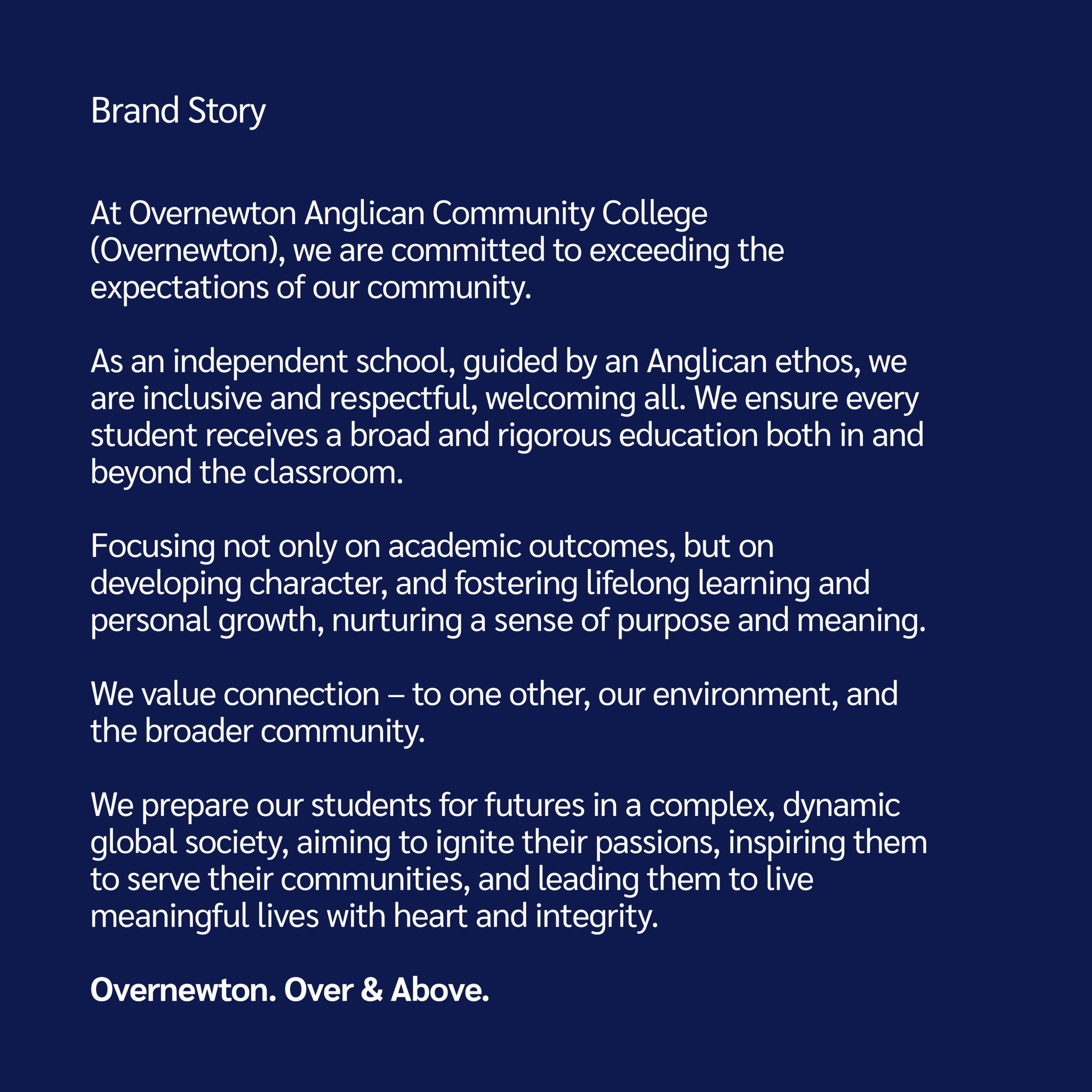 Overnewton Rebrand : Brand Story