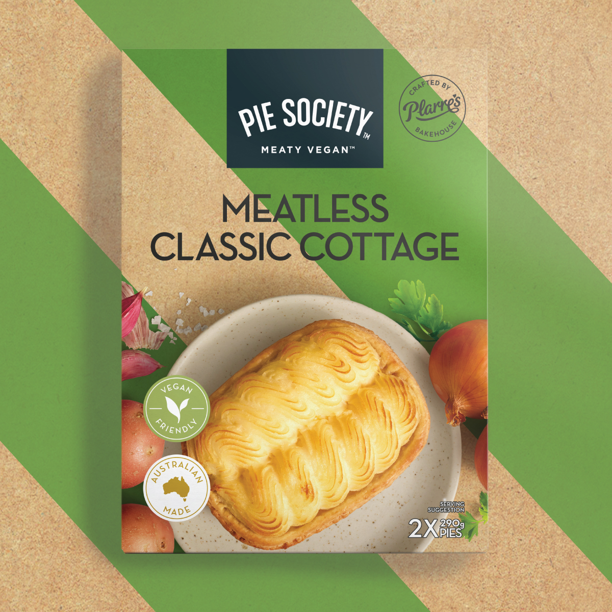 Ferguson Plarre’s Pie Society - Meatless Cottage Pie packaging design